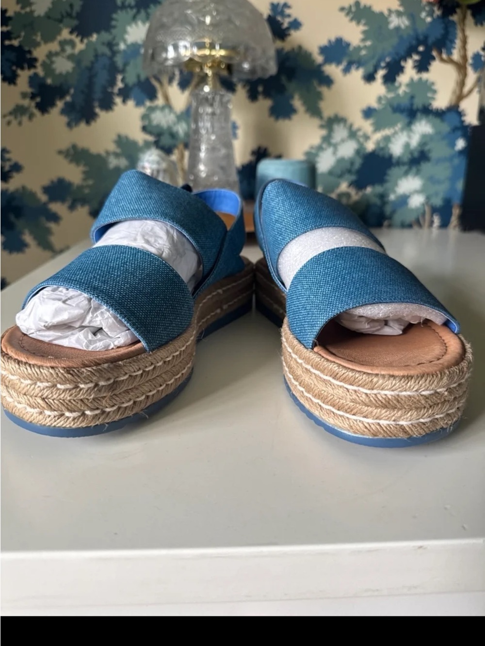Silent D Anthropologie Alek Platform Espadrille Sandals Denim Blue 
sz 41/10.5 - Picture 11 of 12